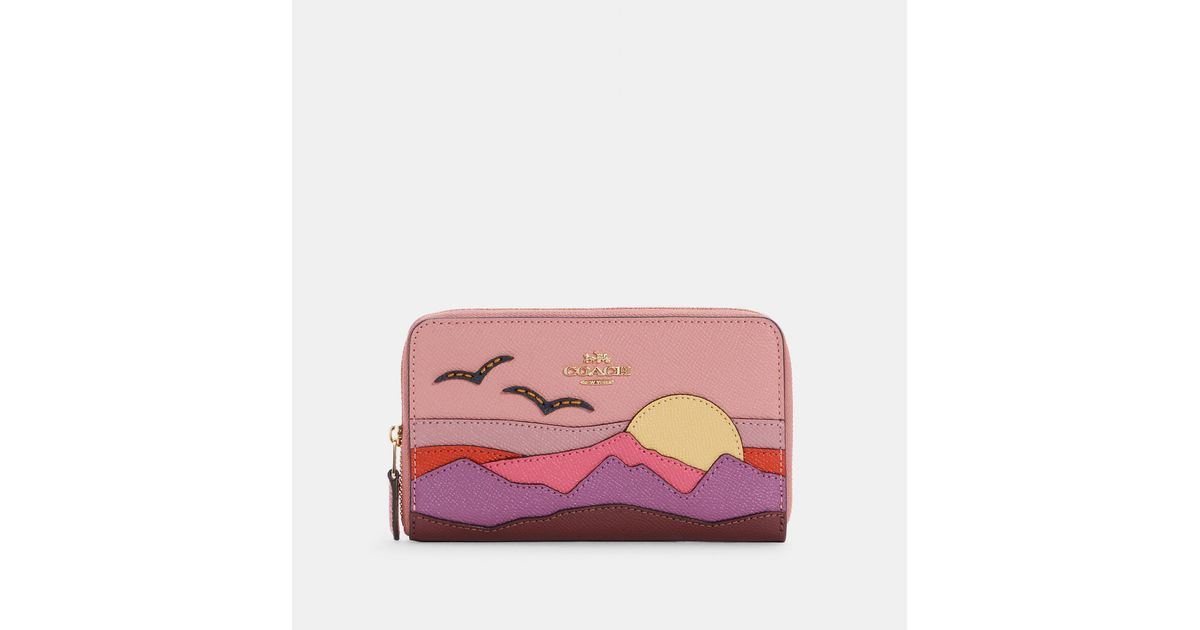 medium id zip wallet with night desert postcard