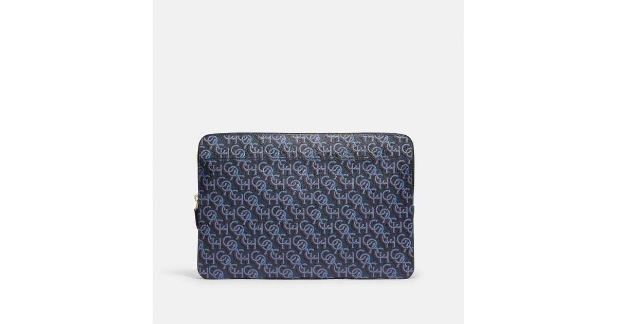Coach Outlet Laptop Sleeve With Coach Monogram Print in Blue Lyst