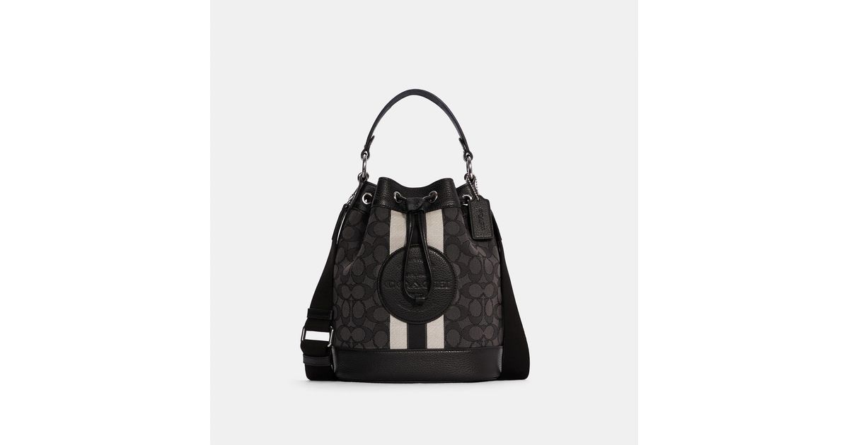 Coach Outlet Dempsey Drawstring Bucket Bag In Signature Jacquard With ...