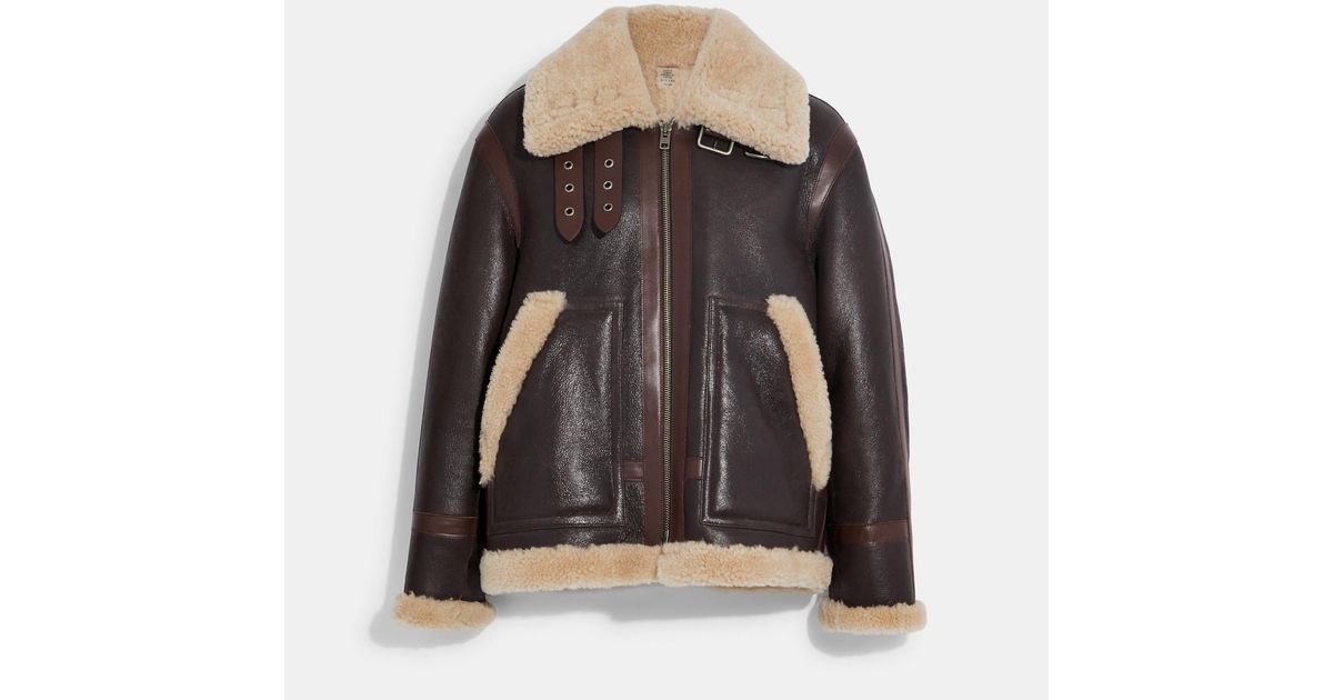 Coach shearling hotsell aviator jacket