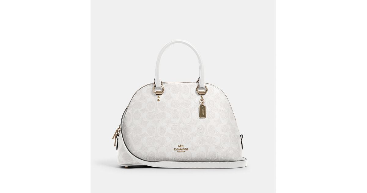 COACH Katy Satchel In Signature Canvas in White Lyst