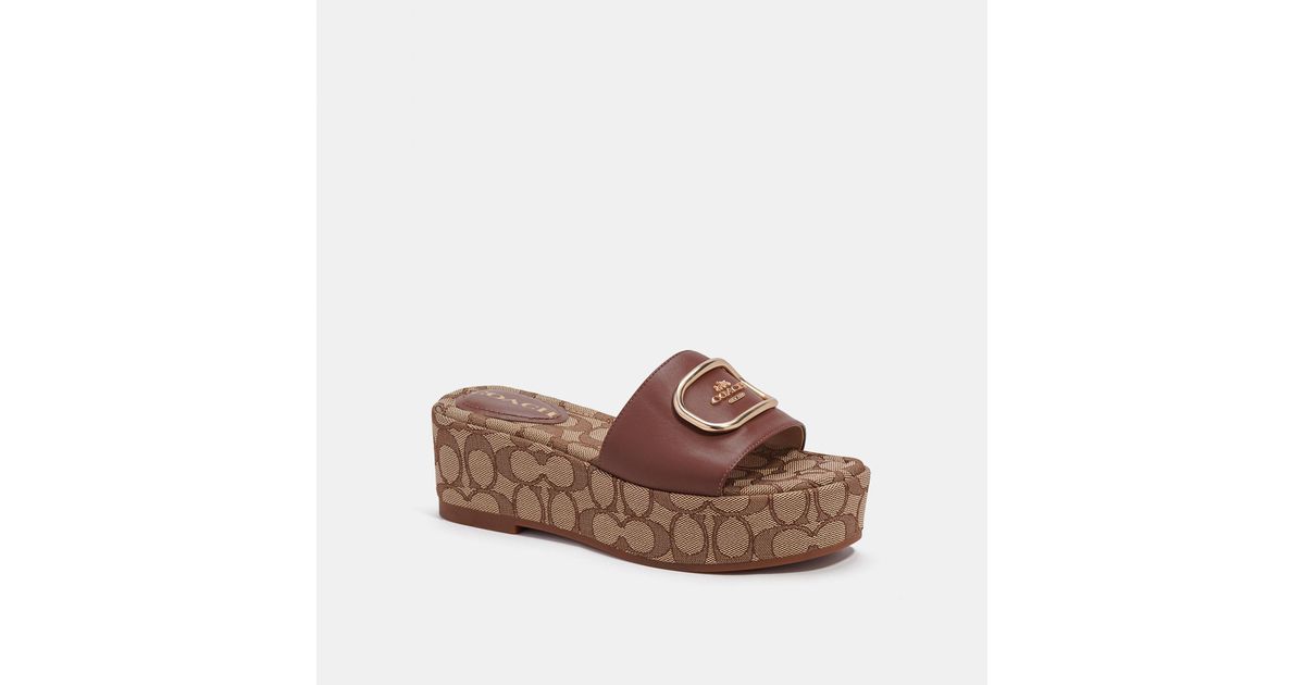 Coach Outlet Eloise Sandal In Signature Chambray in Brown Lyst