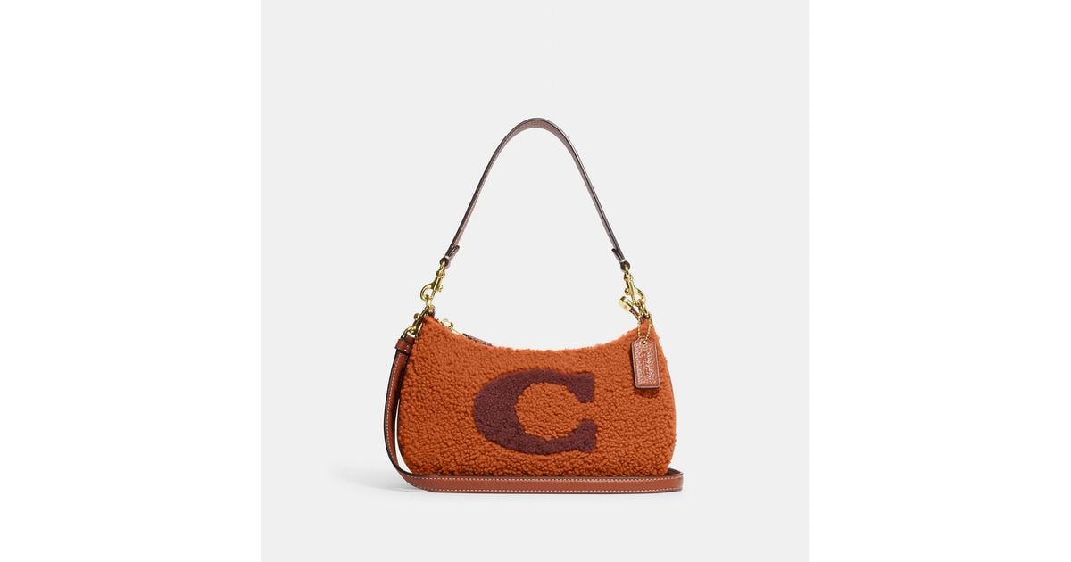 COACH Teri Shoulder Bag With Coach Motif in Brown Lyst