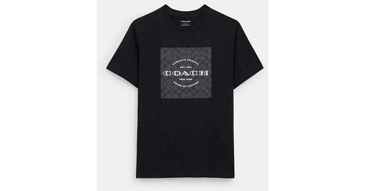 COACH Signature Square T Shirt in Black for Men Lyst