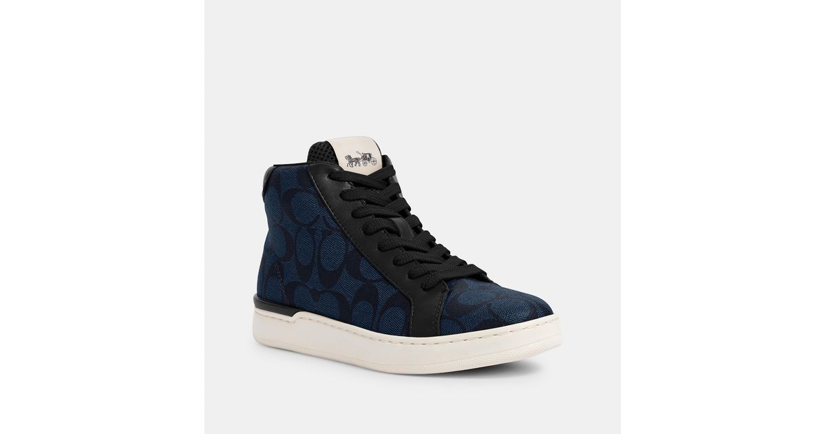 Coach Outlet Canvas Clip High Top Sneaker in Blue for Men | Lyst