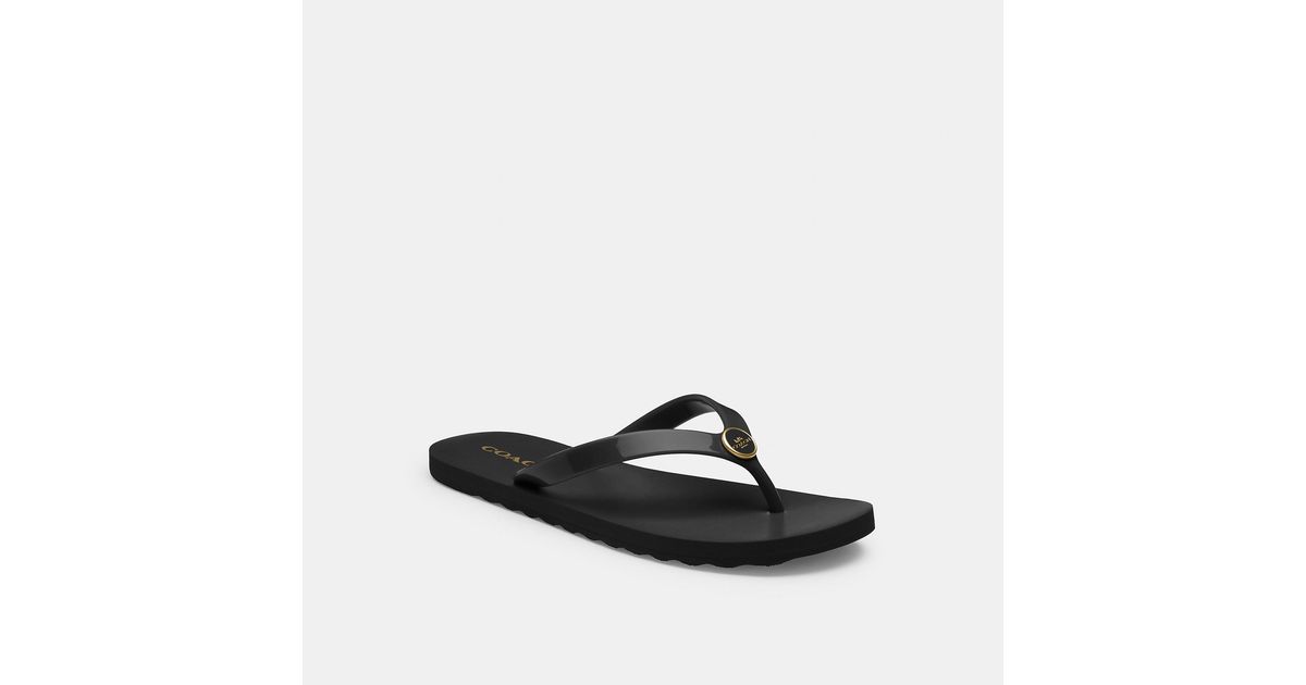 COACH Zayn Flip Flop in Black | Lyst