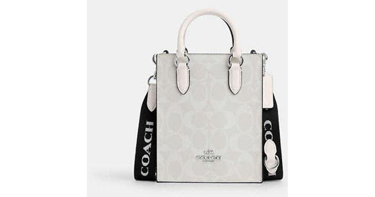 COACH Mini Tote In Signature Canvas in Black Lyst
