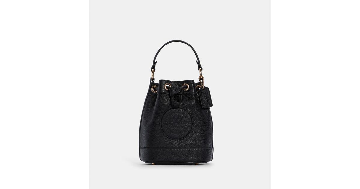 COACH Dempsey Drawstring Bucket Bag 15 With Patch in Black | Lyst