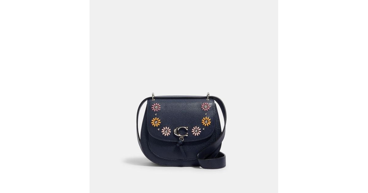 coach remi shoulder bag with whipstitch daisy applique