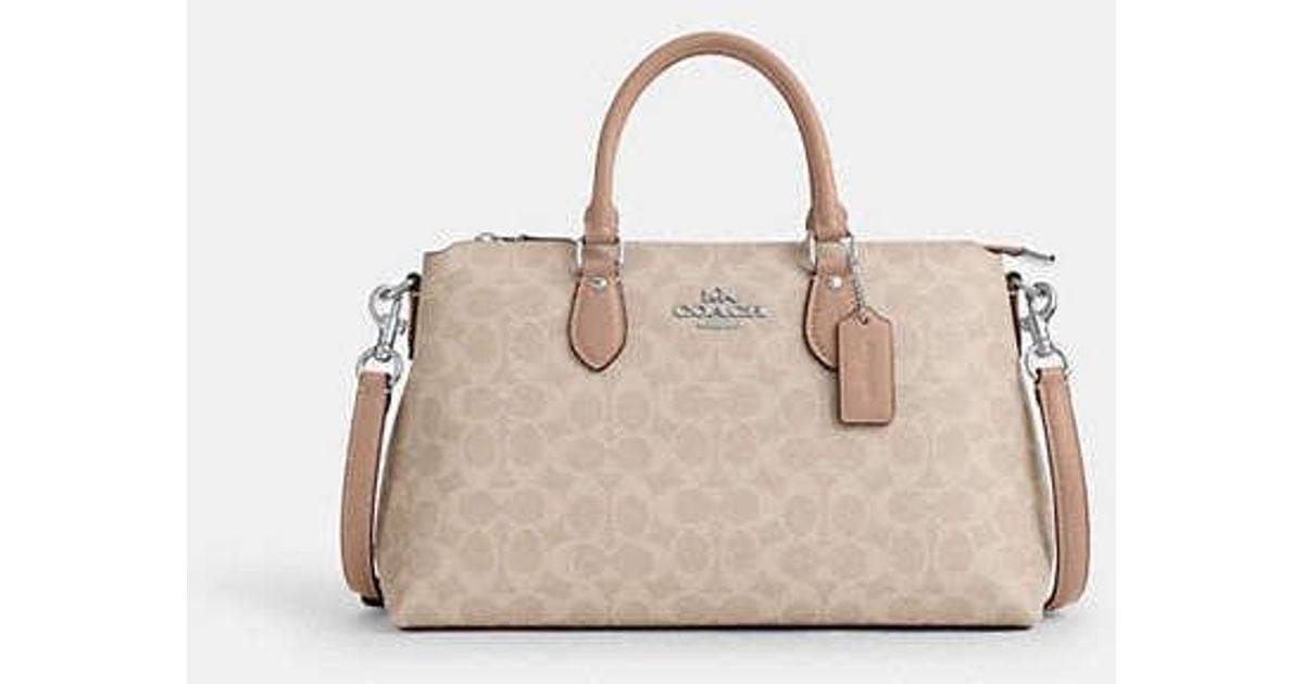 COACH Georgia Satchel Bag In Signature Canvas in Black | Lyst