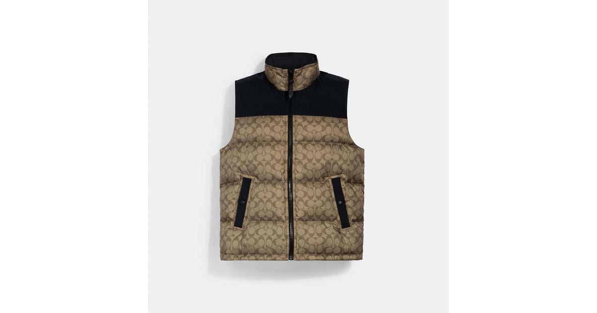 Coach Outlet Synthetic Signature Down Vest for Men | Lyst