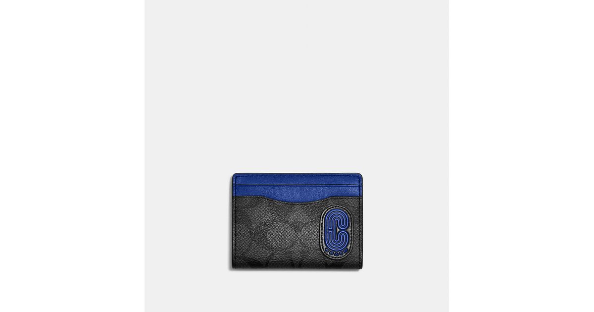 Coach Outlet Card Case In Signature Canvas With Coach Patch in