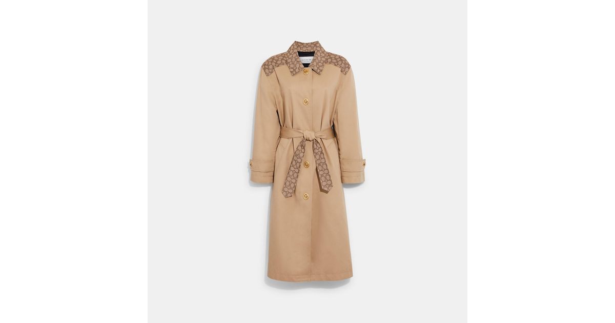 Coach Outlet Signature Turnlock Trench in Natural | Lyst