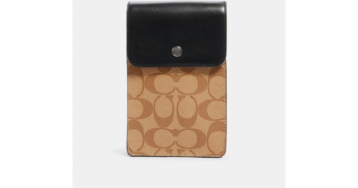 COACH North/south Phone Crossbody Bag In Signature Canvas in Black for Men  | Lyst
