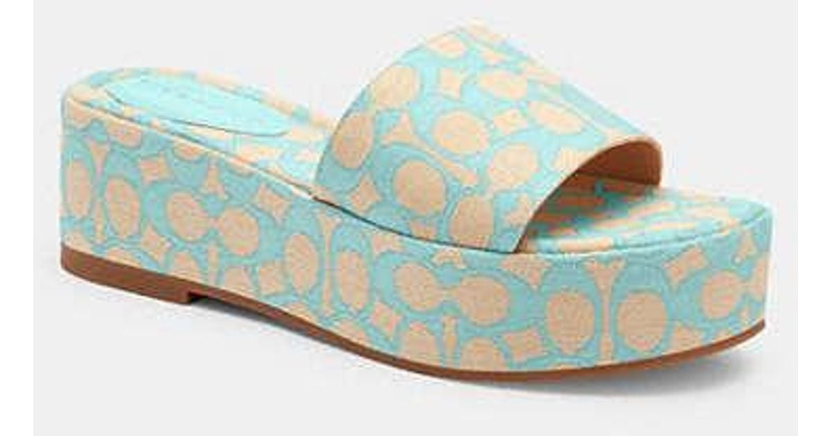 COACH Eloise Sandal In Signature Jacquard in White | Lyst