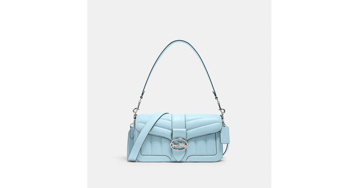 COACH Leather Georgie Shoulder Bag With Puffy Quilting in Blue | Lyst