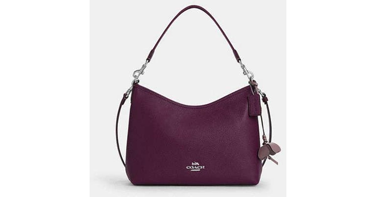 COACH Laurel Shoulder Bag With Flower Charm in Purple | Lyst