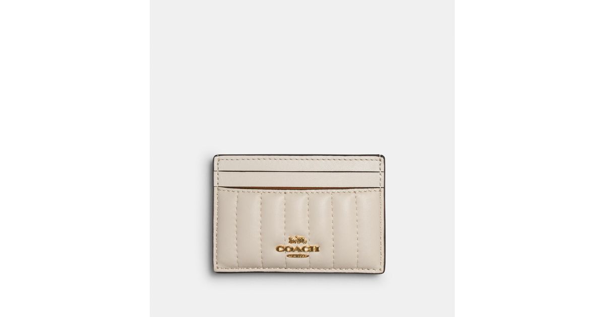 COACH Card Case With Linear Quilting | Lyst
