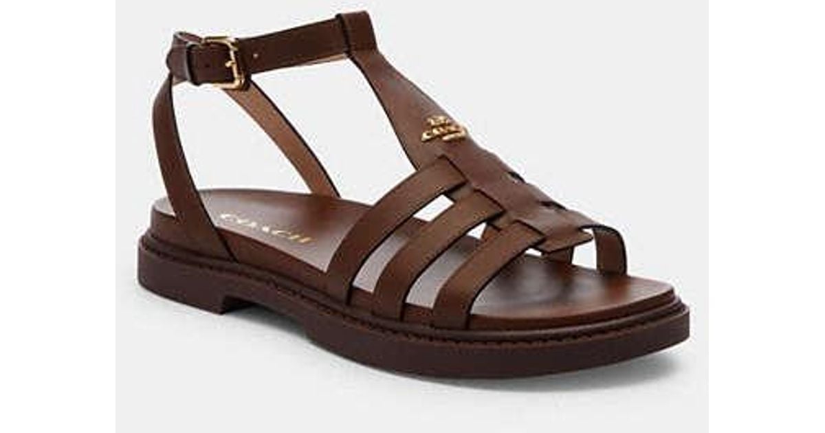 COACH Franny Sandal in Black | Lyst