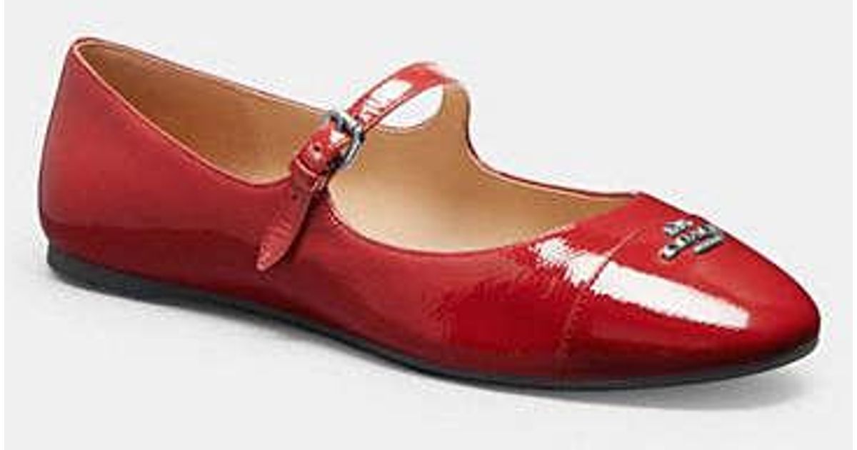 COACH Patent Aubree Mary Jane Pumps in Red | Lyst