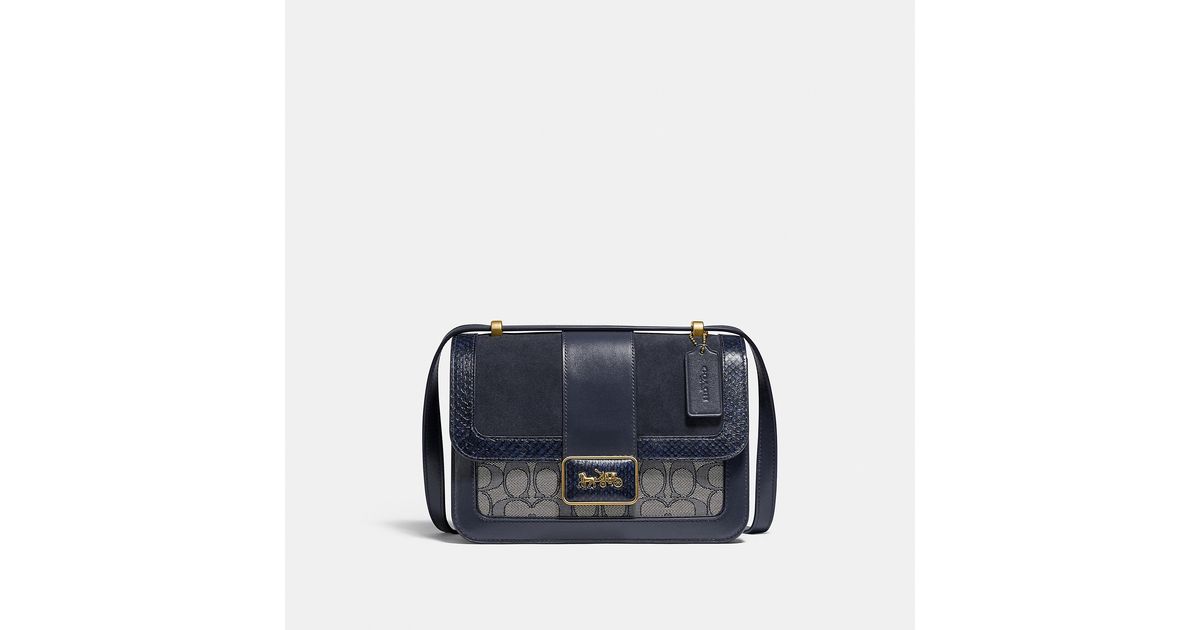 coach alie shoulder bolsa in signature jacquard