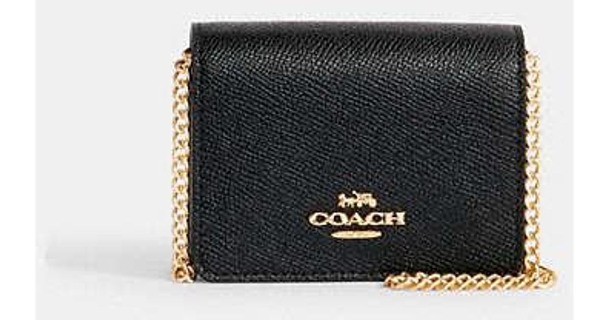 Coach Rhinestone Wallet With Chain COACH Mini Wallet On A Chain in Black | Lyst