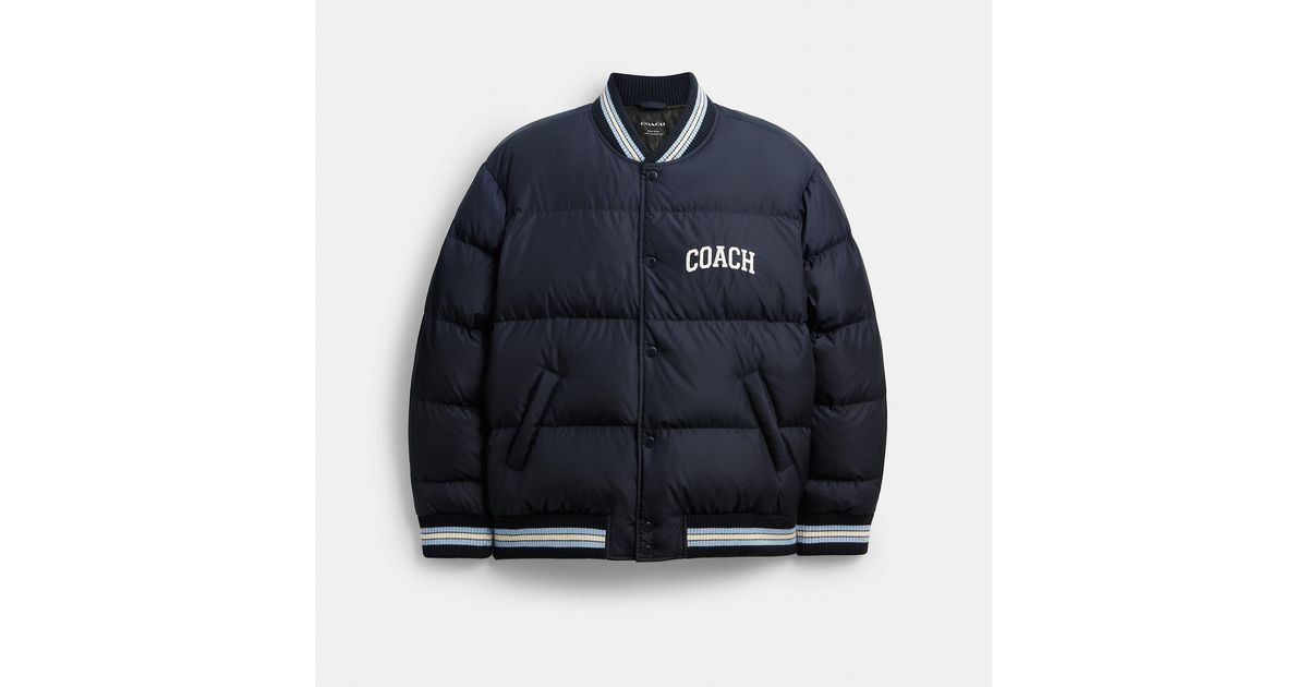 COACH Varsity Down Jacket in Blue for Men | Lyst
