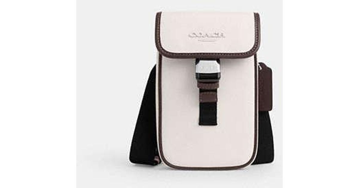 COACH Racer Phone Crossbody In Leather in Black for Men Lyst