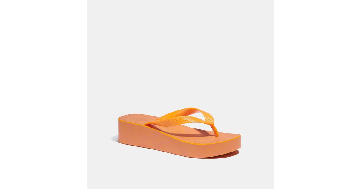 Coach Outlet Rubber Lynn Flip Flop in Light Orange (Orange) Lyst