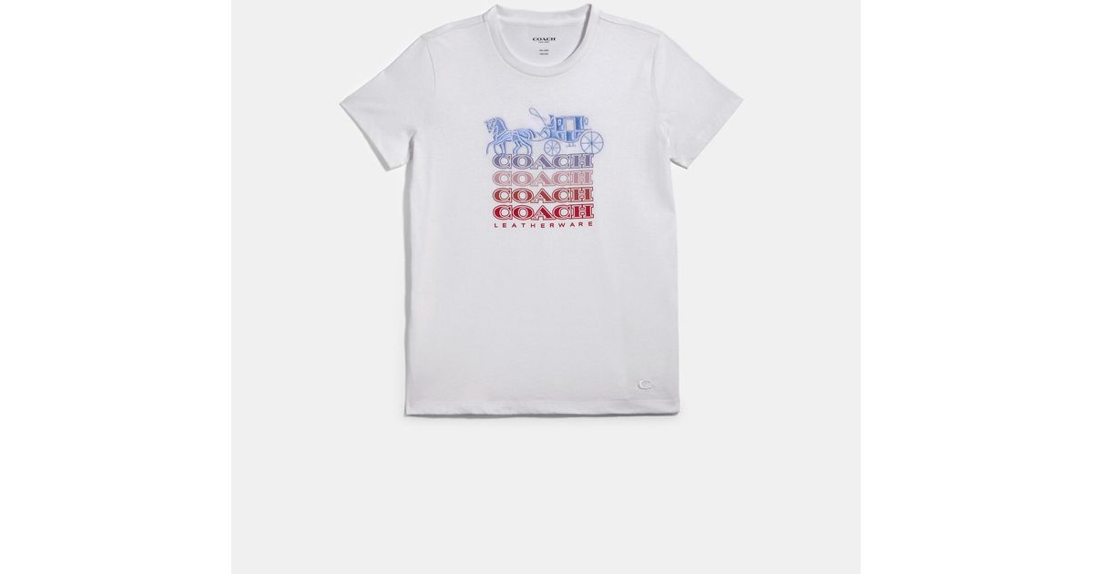 COACH Cotton T-shirt in White - Lyst