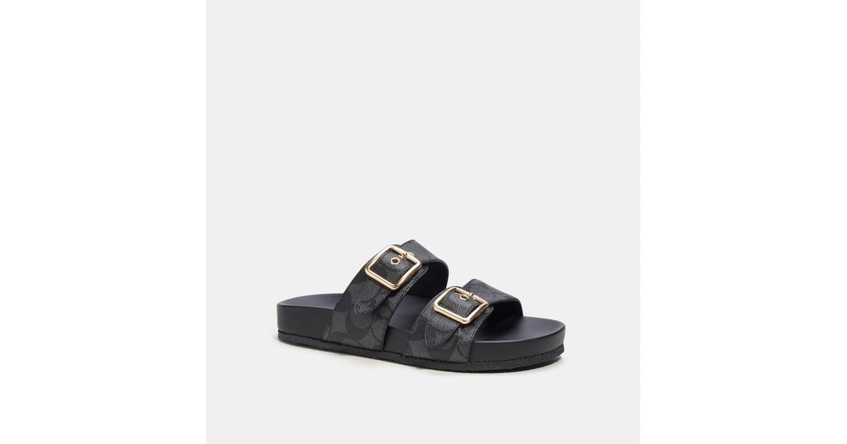 COACH Allanah Sandal In Signature Canvas in Black Lyst