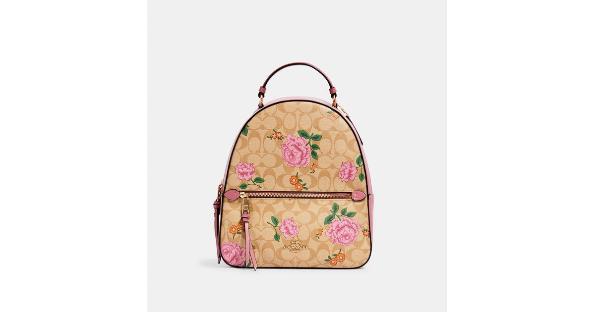 COACH Jordyn Backpack In Signature Canvas With Prairie Rose
