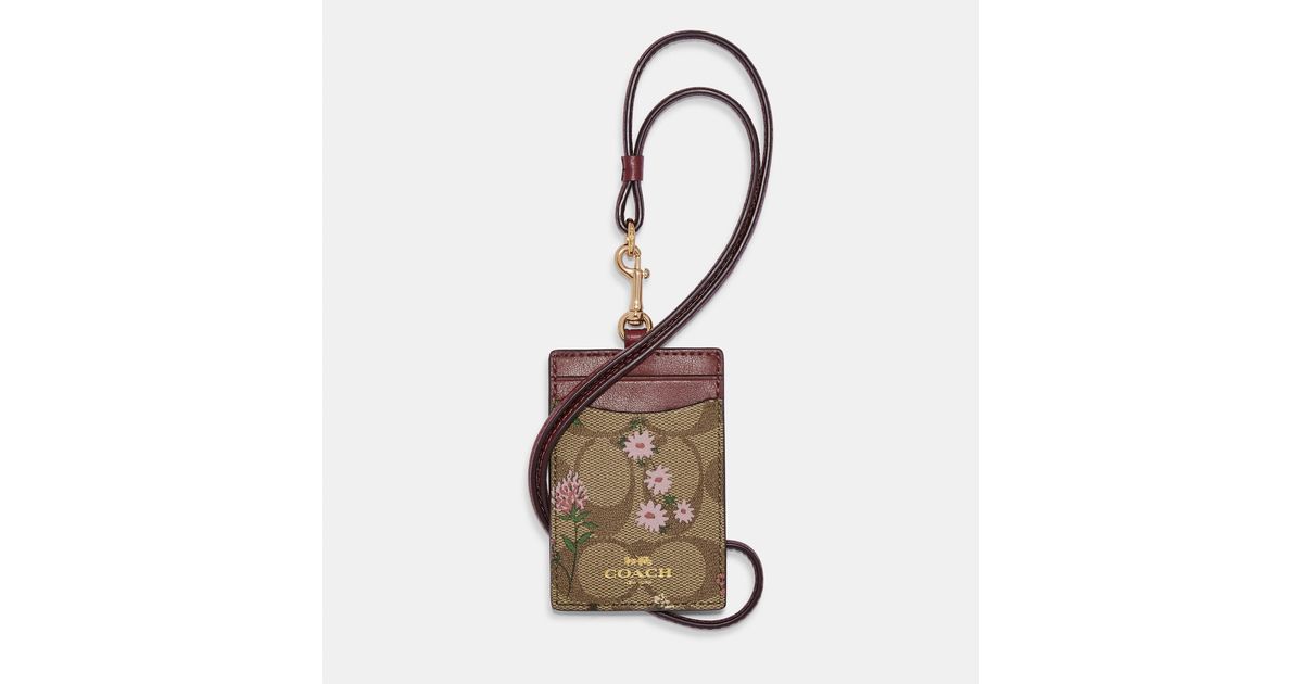 Coach Outlet Id Lanyard In Signature Canvas With Wildflower Print Lyst