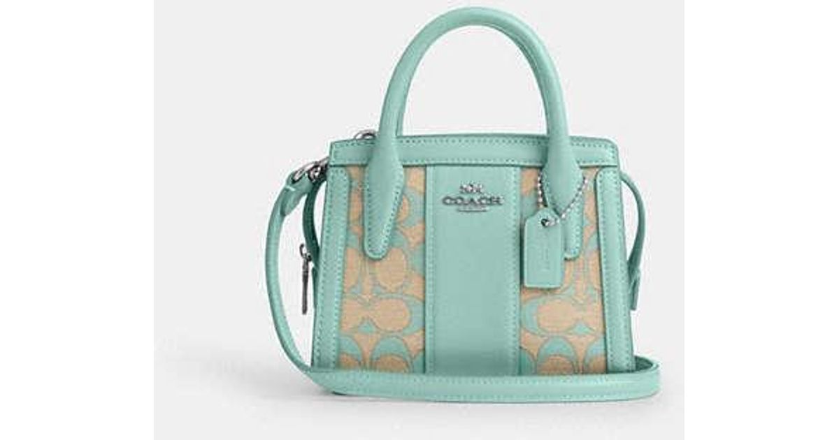 COACH Andrea Mini Carryall In Signature Jacquard in Green | Lyst