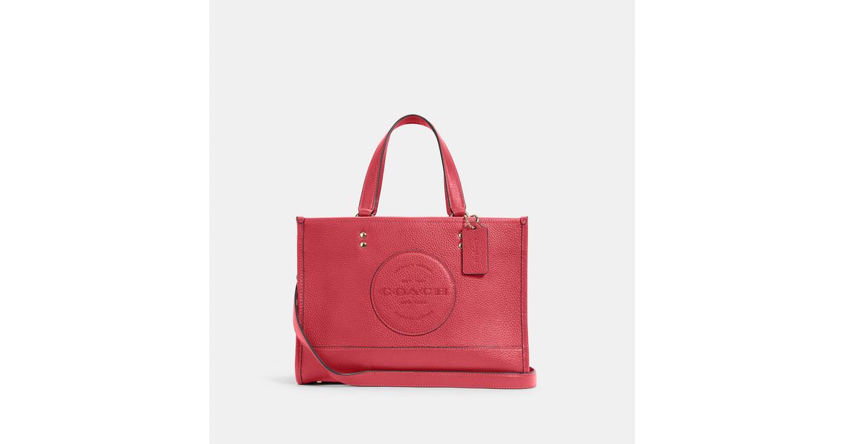 COACH Leather Dempsey Carryall With Patch in im/Fuchsia (Red 