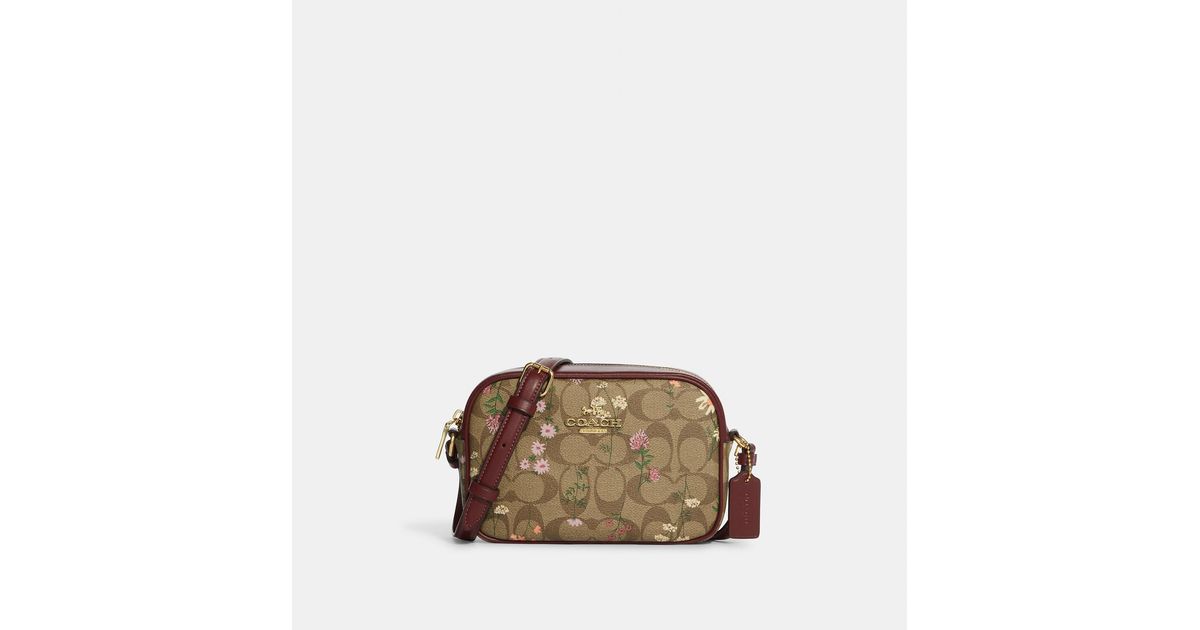 Coach Outlet Mini Jamie Camera Bag In Signature Canvas With Wildflower