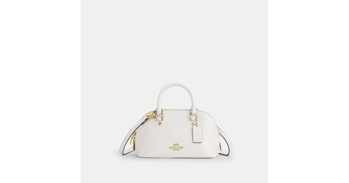 COACH Lara Mini Satchel Bag in White | Lyst