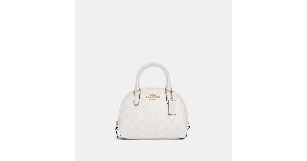 Coach Outlet Sydney Satchel In Signature Canvas in White | Lyst