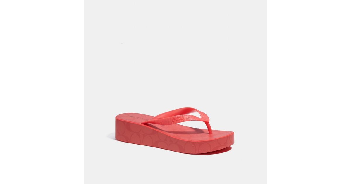 Coach Outlet Rubber Lynn Flip Flop in Red Lyst