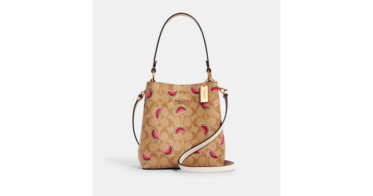 COACH®  Small Town Bucket Bag In Signature Canvas With Mystical Floral  Print