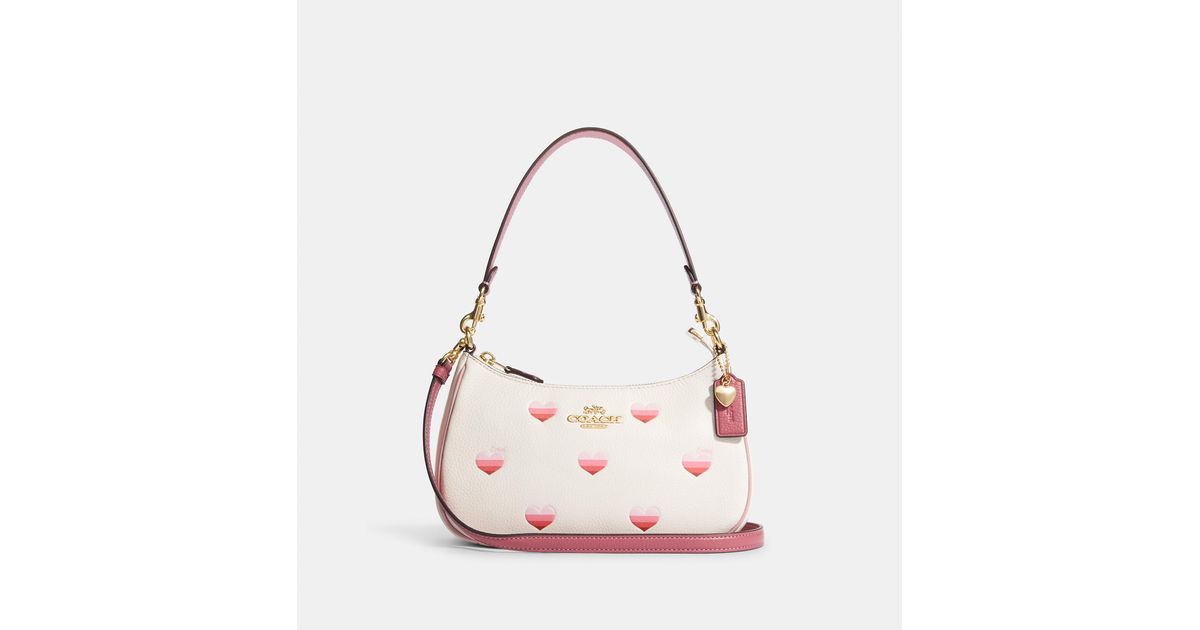 Coach Outlet Teri Shoulder Bag With Stripe Heart Print Lyst