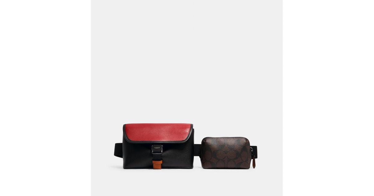 COACH Rider Double Belt Bag In Colorblock Signature Canvas for