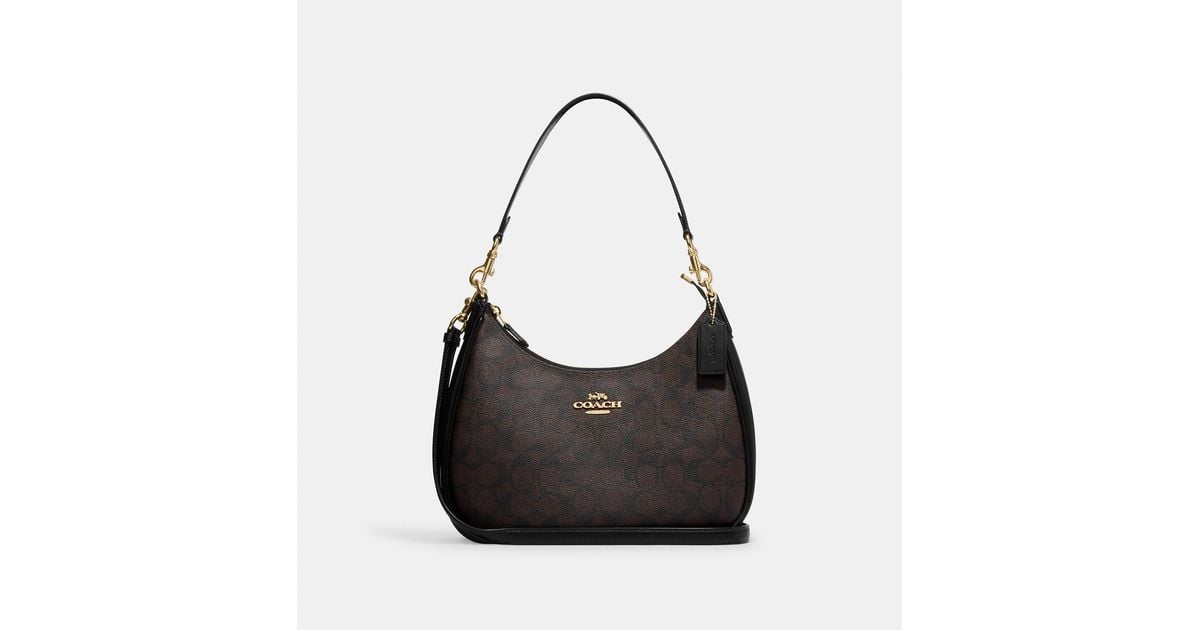 Coach Outlet Teri Hobo In Signature Canvas in Black Lyst