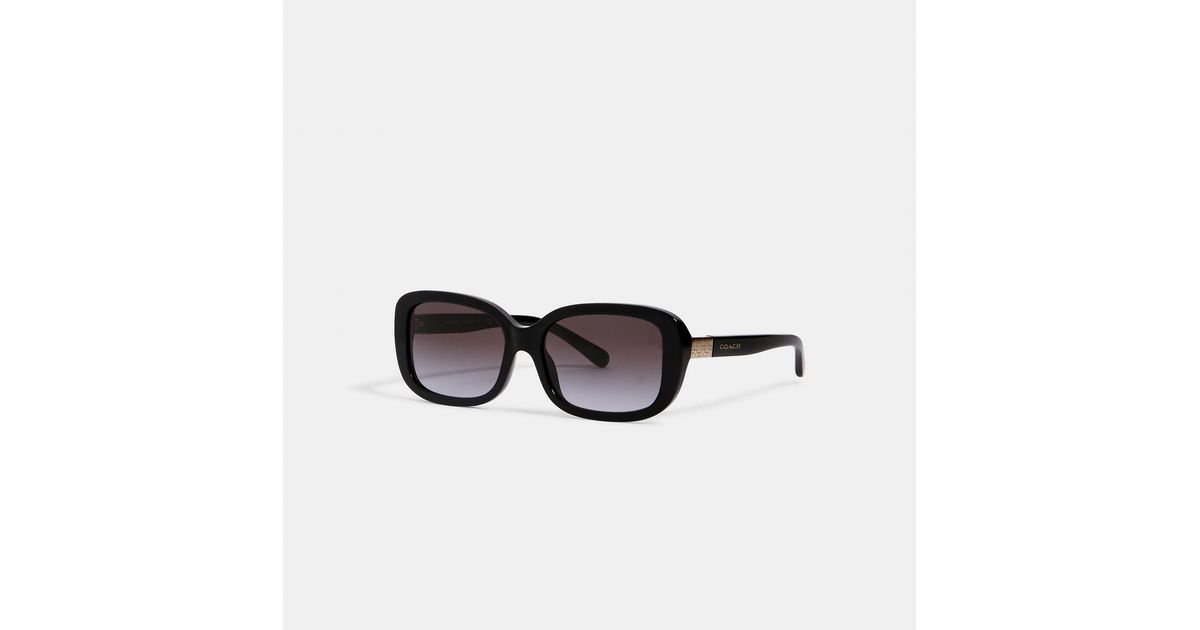 COACH Signature Rectangle Sunglasses in Black | Lyst