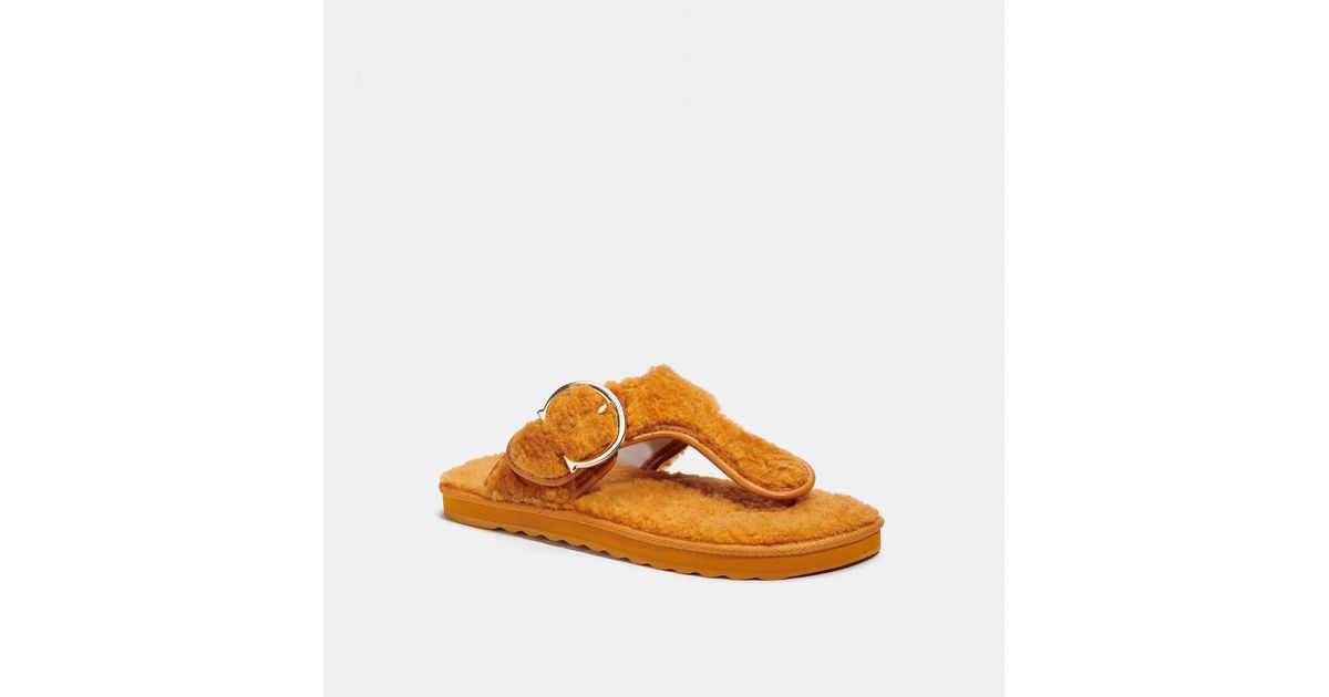 Coach Outlet Leather Hollie Flip Flop in Butterscotch (Orange) | Lyst