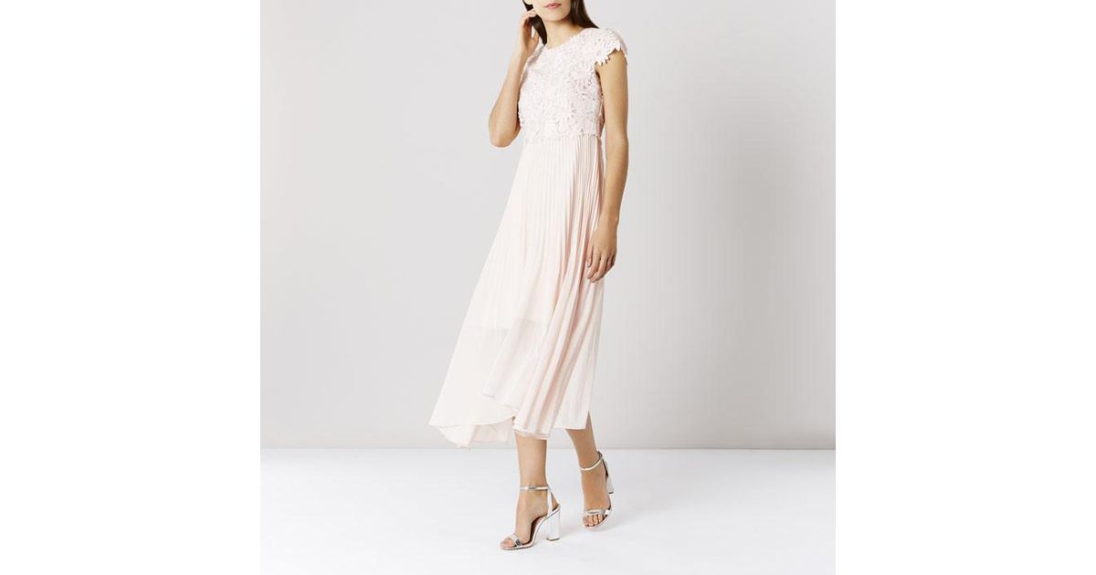 coast bailey print pleated dress