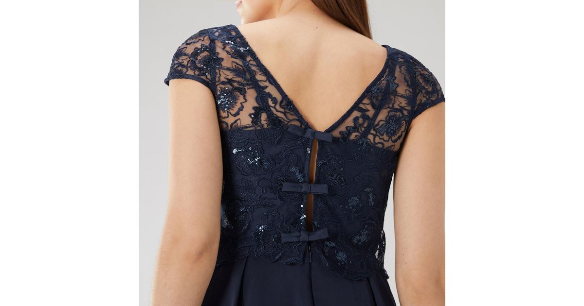 coast jade embroidered bodice dress