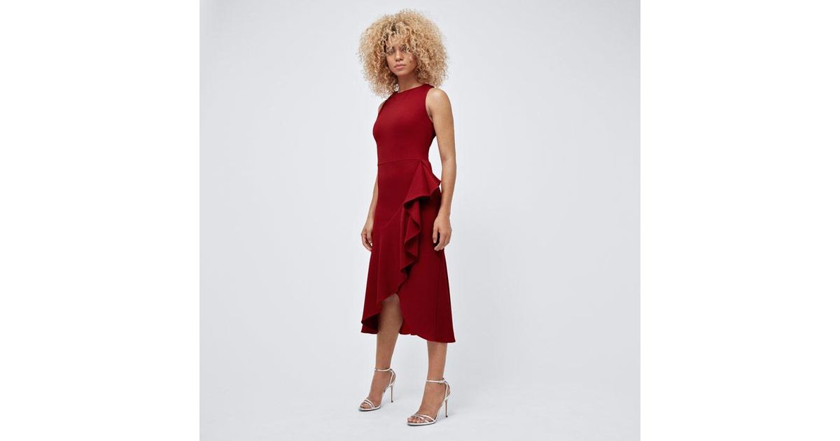 Coast Maddison Ruffle Dress in Red - Lyst