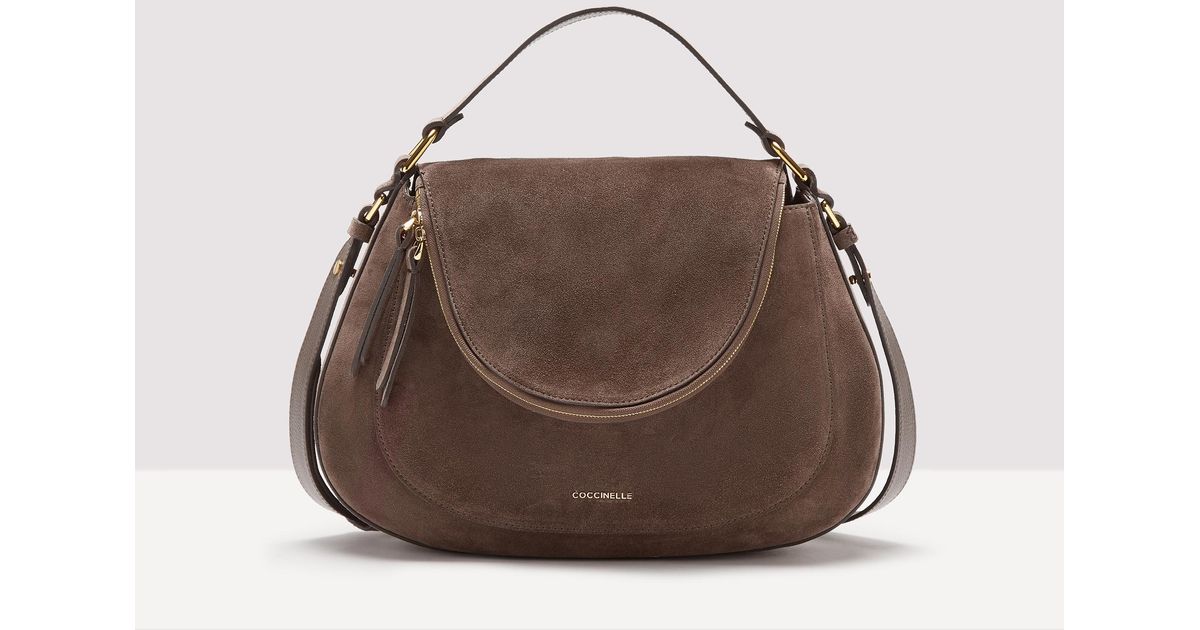 Borsa A Spalla Coccinelle Dulse In Suede - Made In Italy | 38x23x10 Cm, Pelle Di Mucca E Interno Cotone - Foto 13