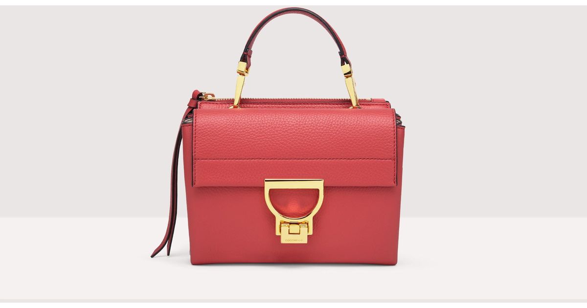 Coccinelle Grained Leather Handbag Arlettis Small in Red | Lyst